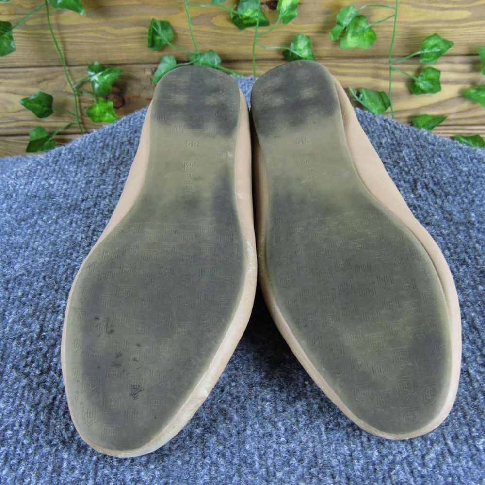 Birdies Beige Leather Loafers Women 8.5 Slip-On Comfort Quilted Flat Shoes - Picture 7 of 7